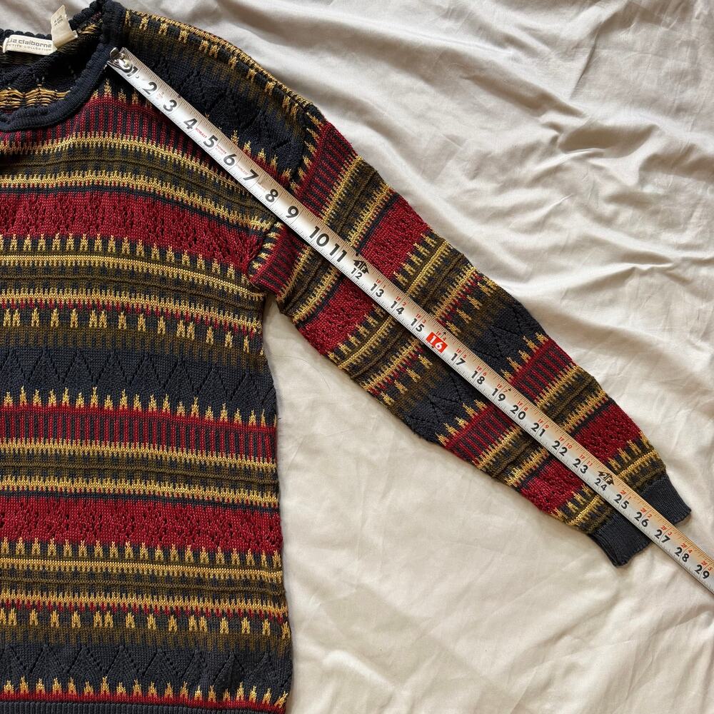 Liz Claiborne Petite Collection Fair Isle Knit Sweater Women's Petite Small - Picture 7 of 11